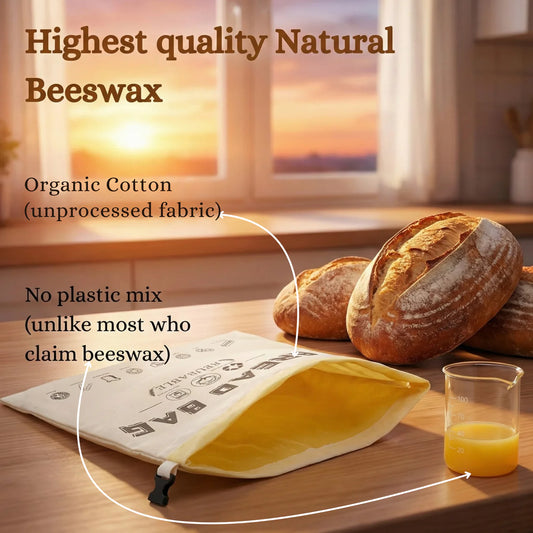 Premium 100% Cotton-Beeswax Bread Bags